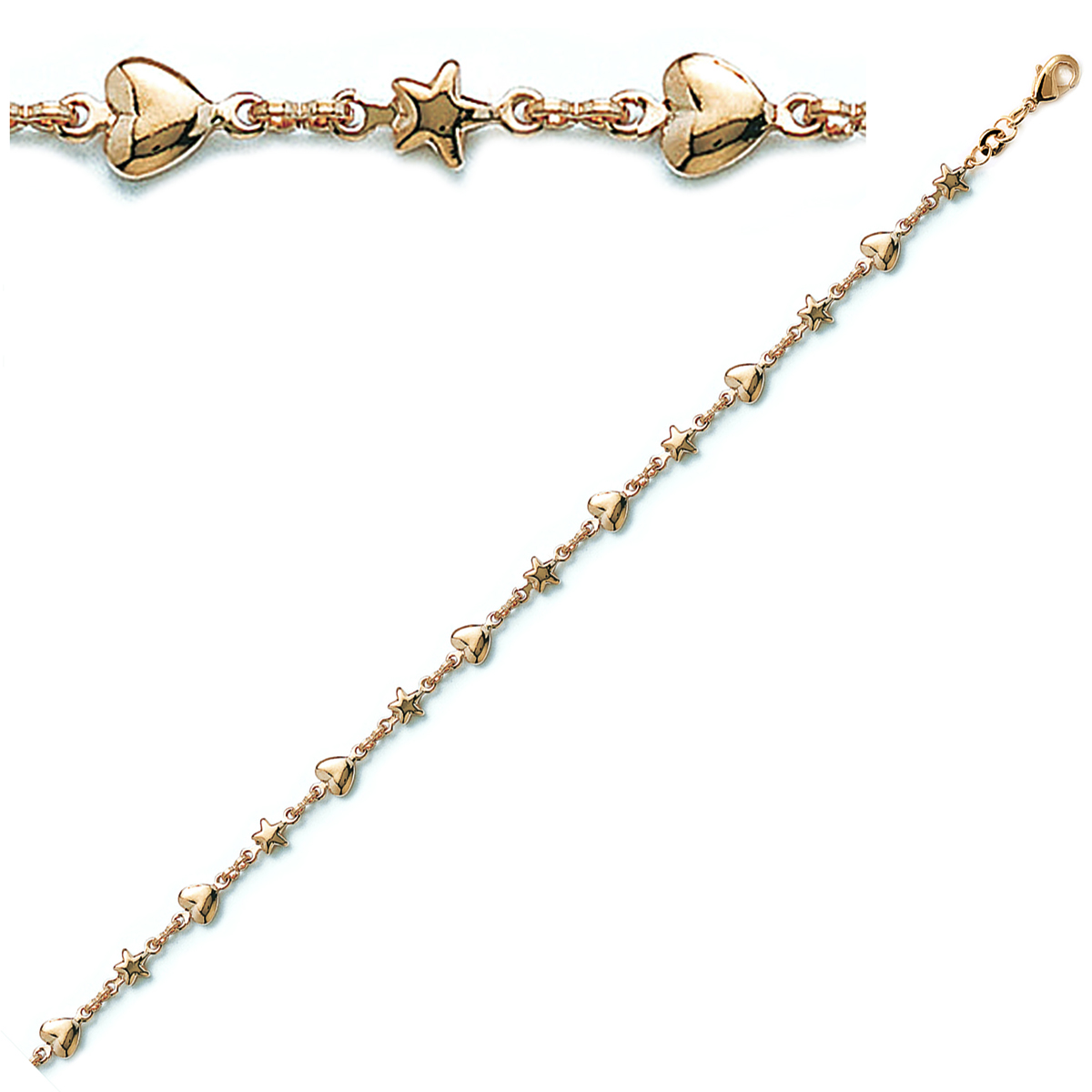 Bracelet Plaqué Or \'Mélodie d\'Amour\' doré - 18 cm 5 mm - [D7340]