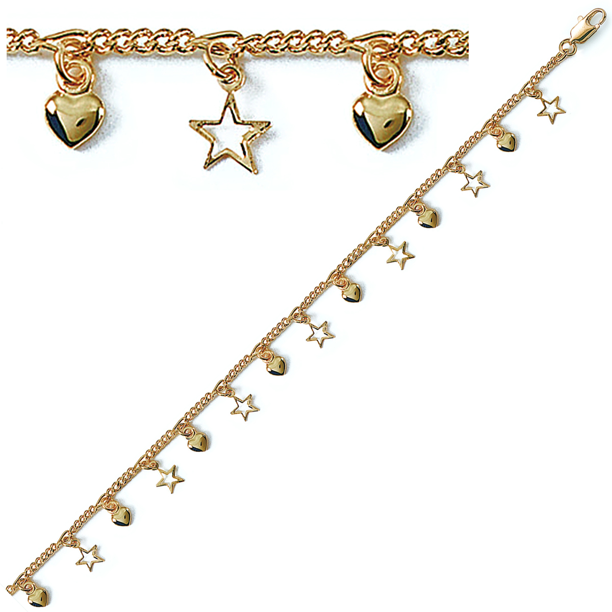 Bracelet Plaqué Or \'Pimprenelle\' doré - 10 mm - [D8004]