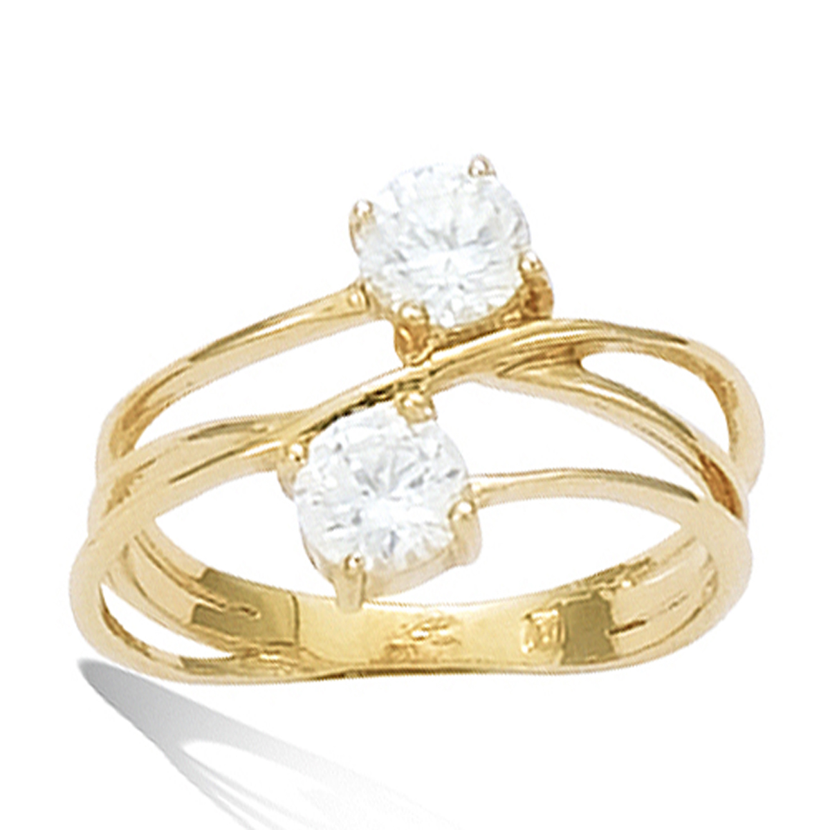 Bague Plaqué Or \'Celestina\' blanc doré - 12 mm - [G1111]
