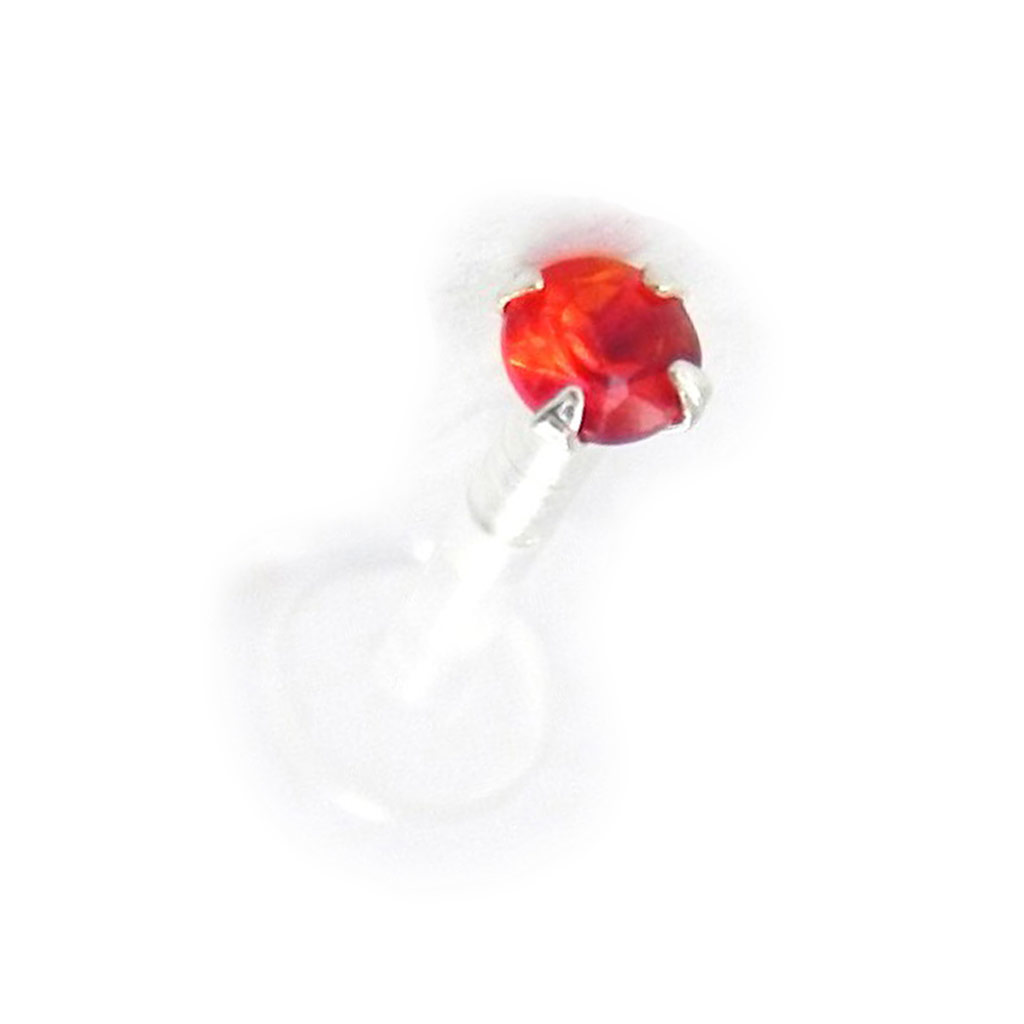 Labret \'Mouche\' rouge 25 mm - [H9757]