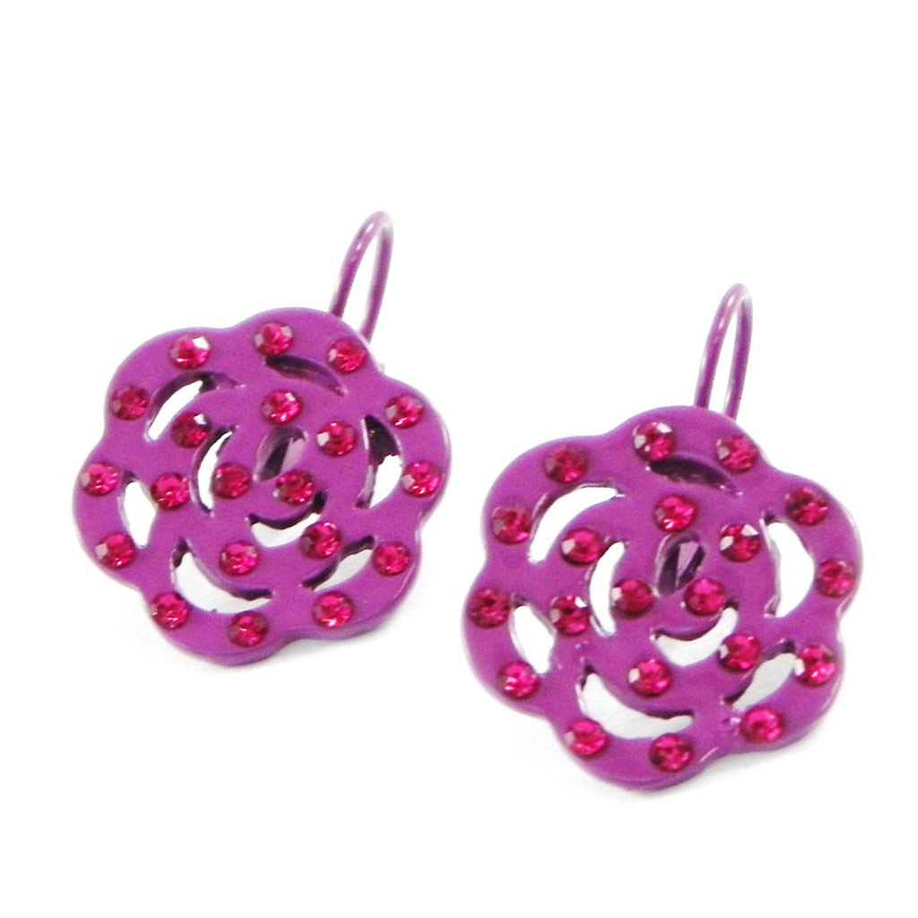 Dormeuses Créateur \'Camélia\' violet - [H9796]