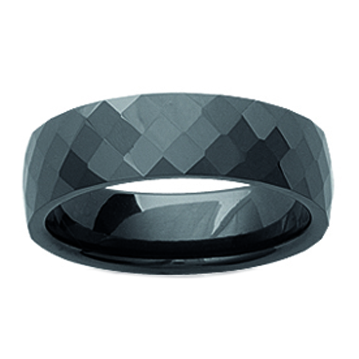 Bague Créateur \'Mineralia\' céramique noir - 6 mm - [I1095]