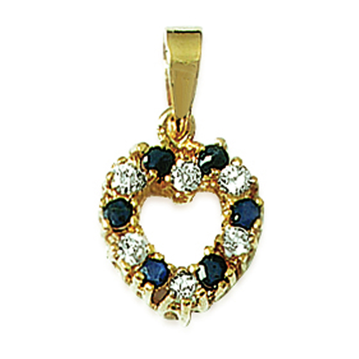 Pendentif Plaqué Or \'Love\' saphir blanc doré - 18x12 mm - [J5214]