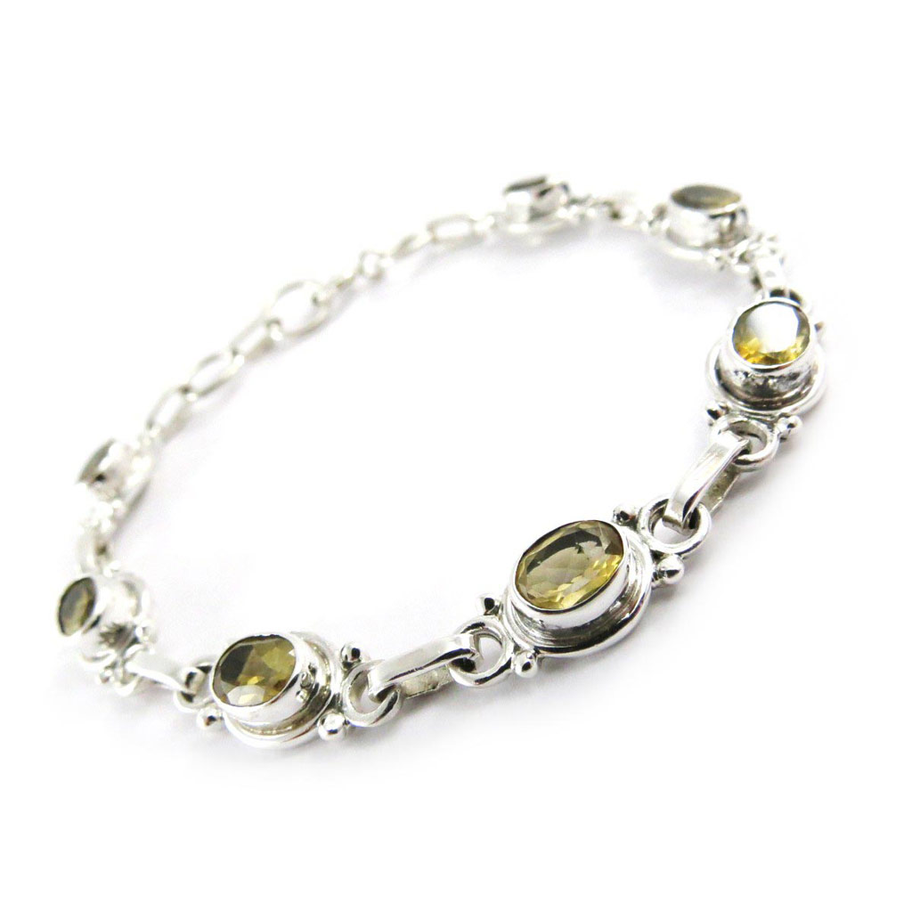 Bracelet Argent \'Heaven\' citrine   - [J5235]