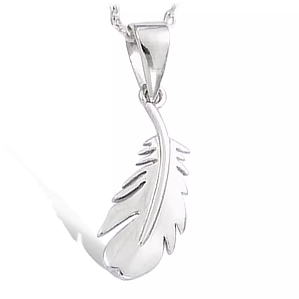 les trésors de lily Pendentif Argent 'Plume' argenté (rhodié) 20x7 mm [J5262]