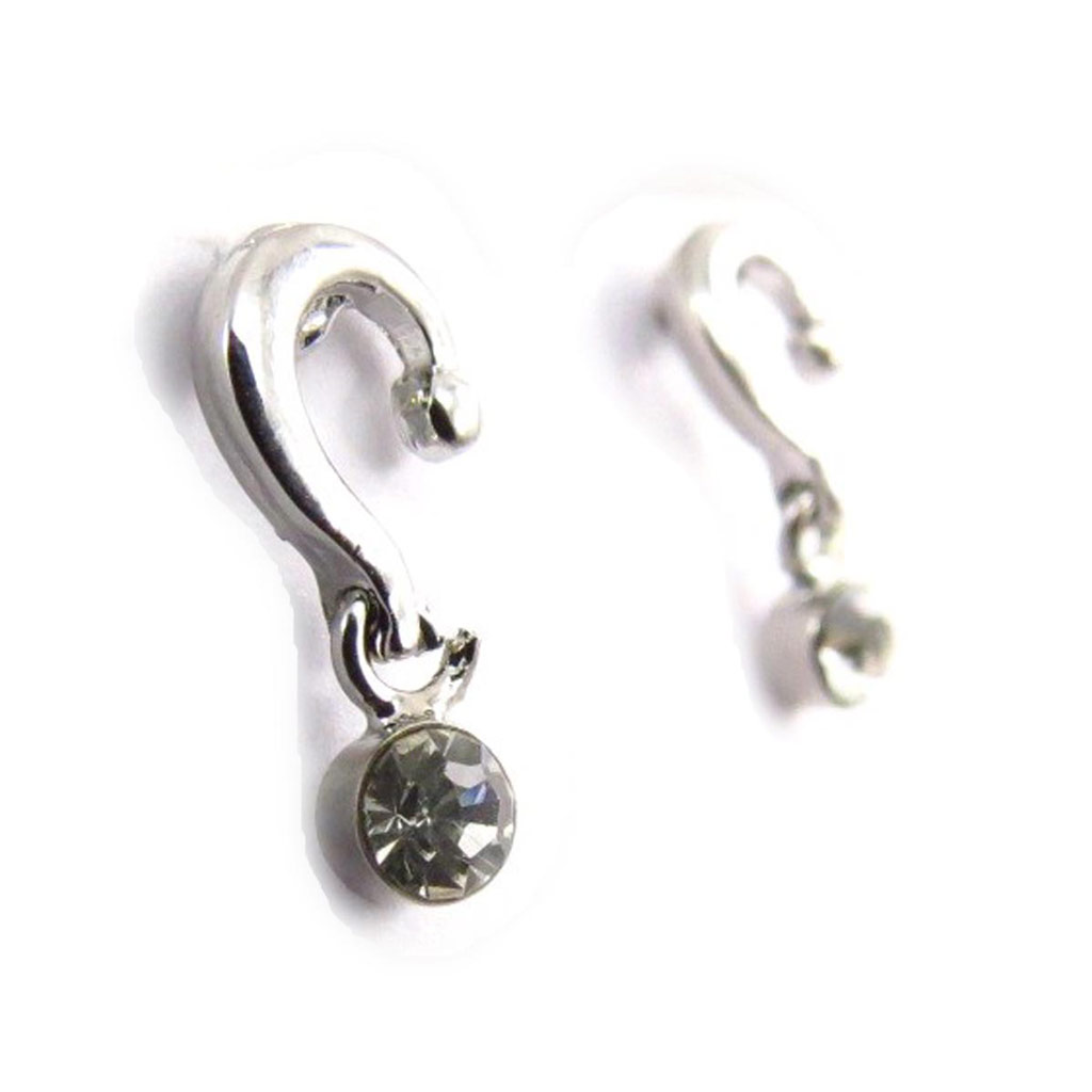 Boucles créateur \'Point d\'Interrogation\' blanc - [J6701]