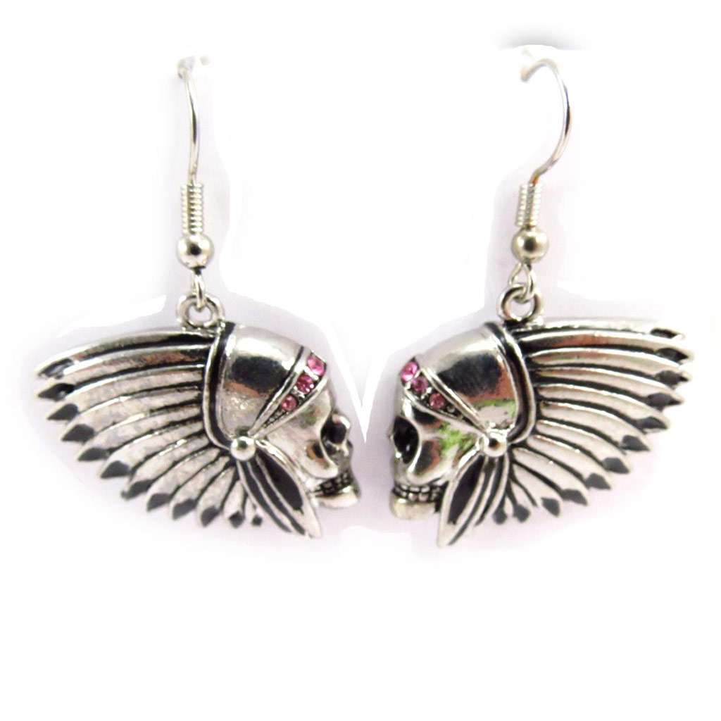 Boucles Créateur \'Sioux\' argenté  - [J6728]