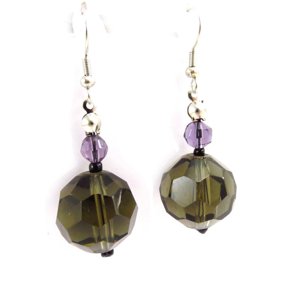 Boucles Créateur \'Mineralia\' taupe violet - [J6745]