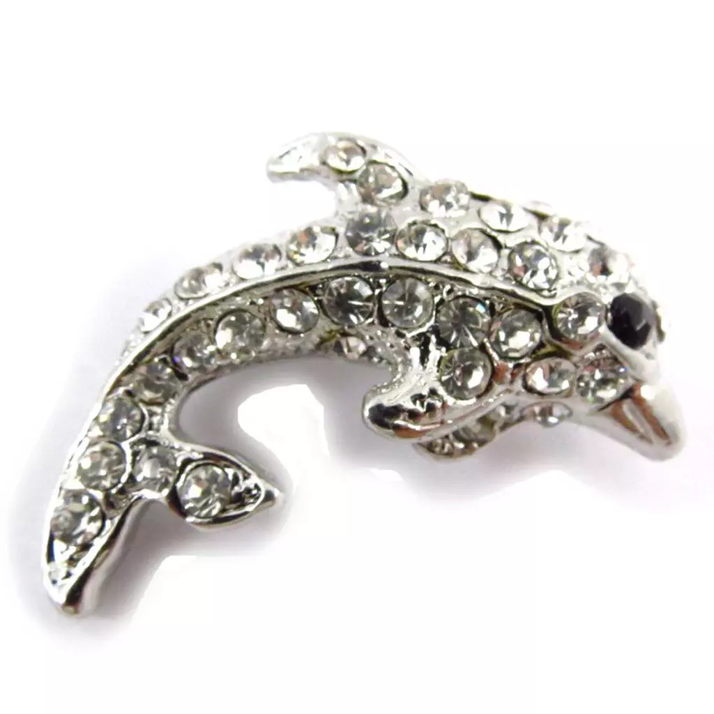 les trésors de lily Broche Créateur 'Dauphin' blanc [J6835]