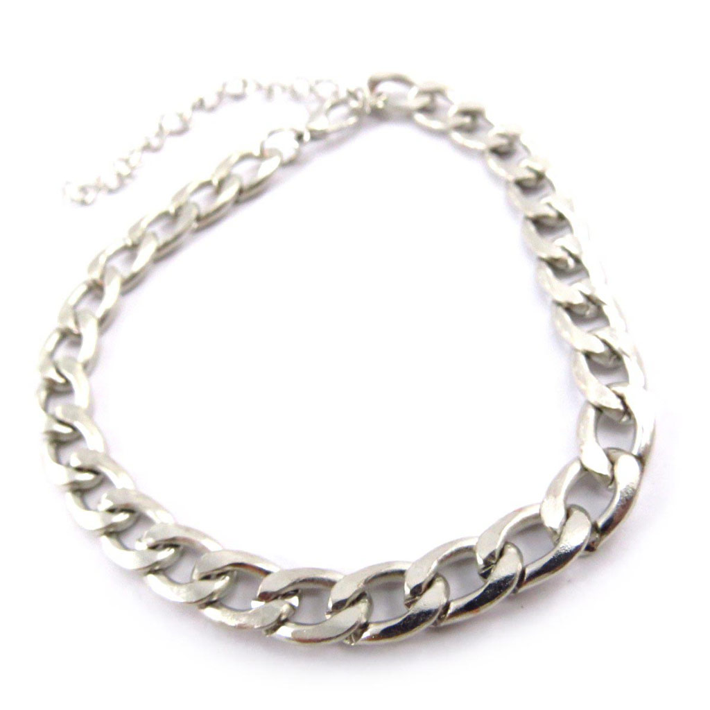Bracelet \'Maille Gourmette\' Argenté  - [J6868]