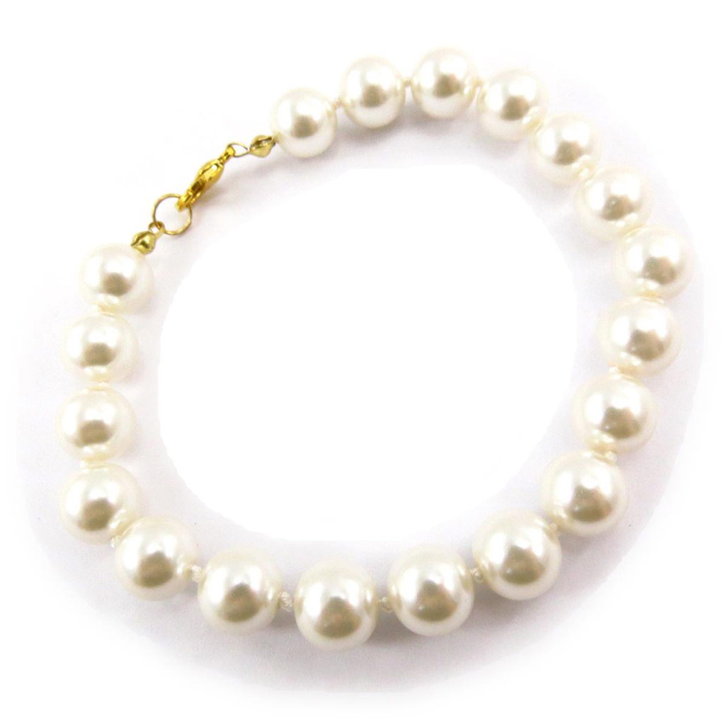 Bracelet \'Perla\' ivoire 10 mm - [J7222]