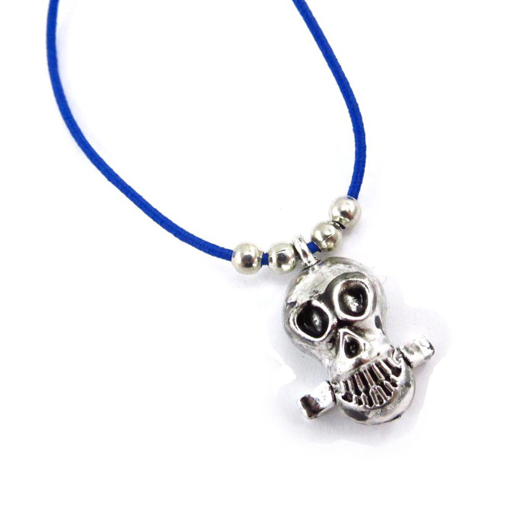 Bracelet créateur \'Tête de Mort\' bleu - [J7227]