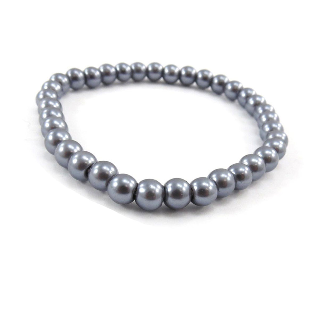 Bracelet \'Perla\' gris 6 mm - [J7560]