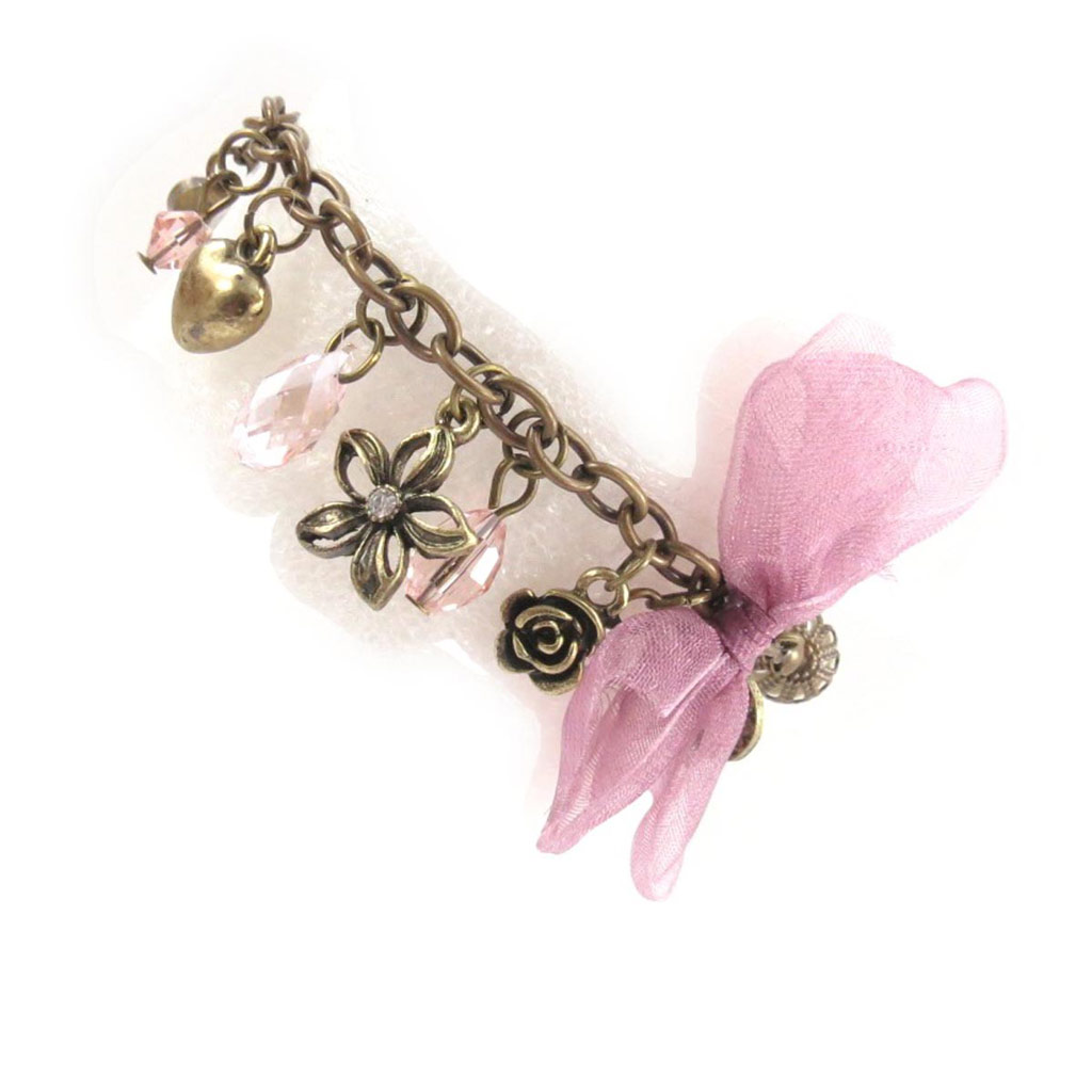 Bracelet perles \'Sissi\' rose ivoire - [J7580]