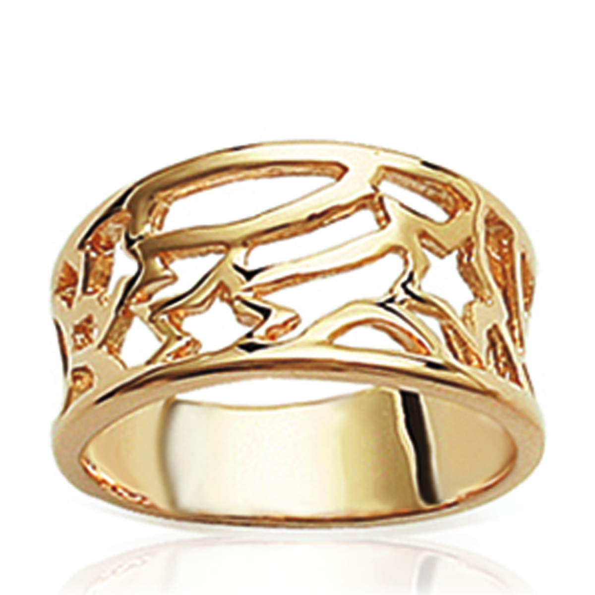 Bague Plaqué Or \'Chorégraphie\' doré - 11 mm - [J8750]