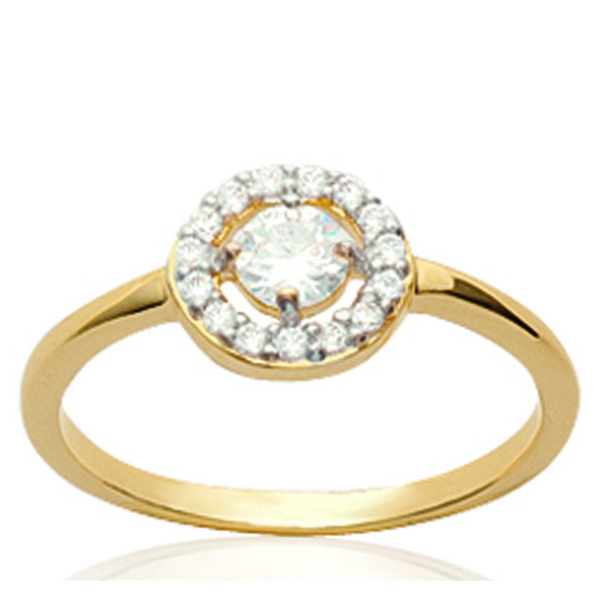 Bague Plaqué Or \'Déesse\' blanc doré - 8 mm - [J9420]