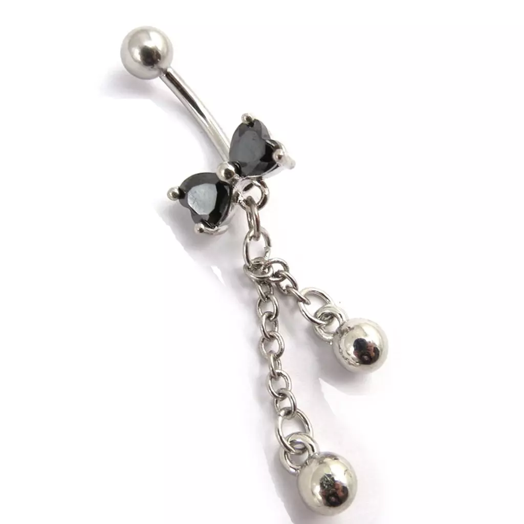 les trésors de lily Body Piercing 'Noeud Romantique' noir [K0629]