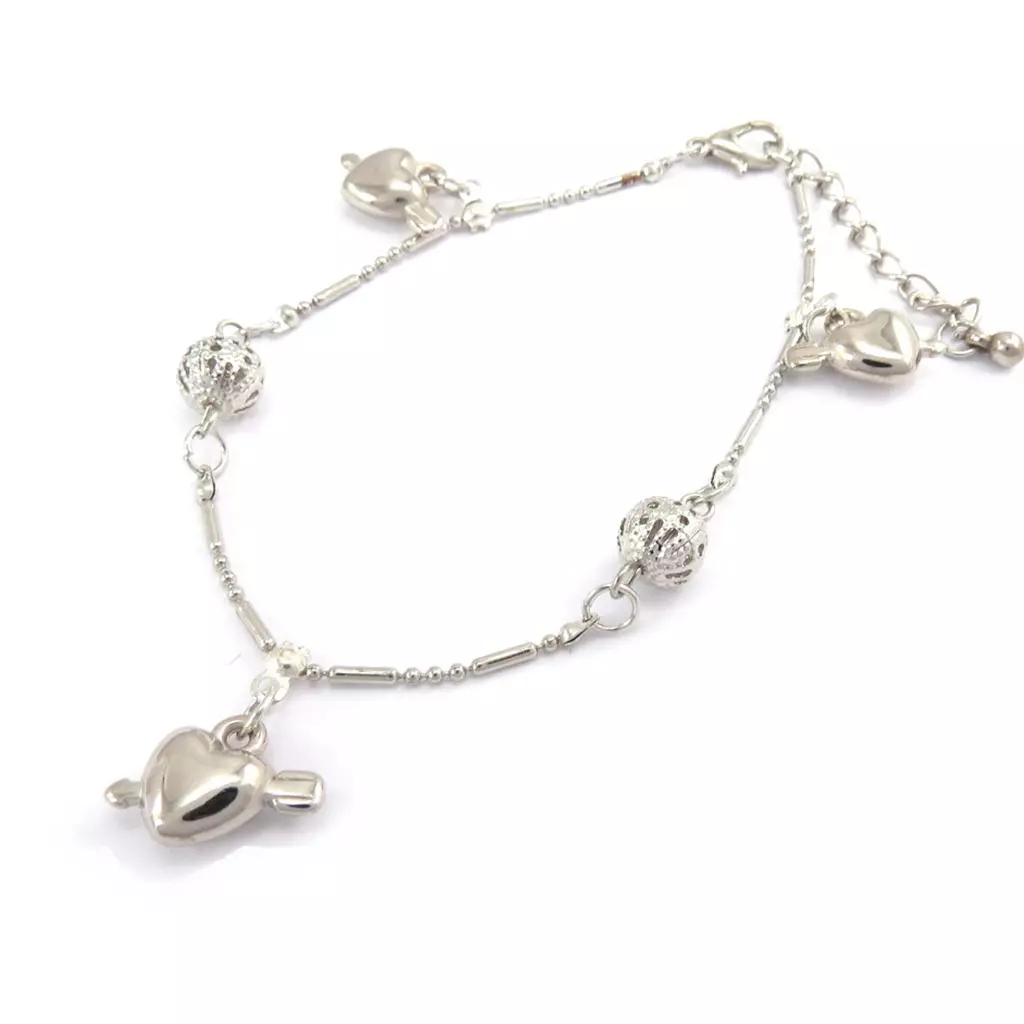 les trésors de lily Chaine Cheville 'Love' argenté [K0644]