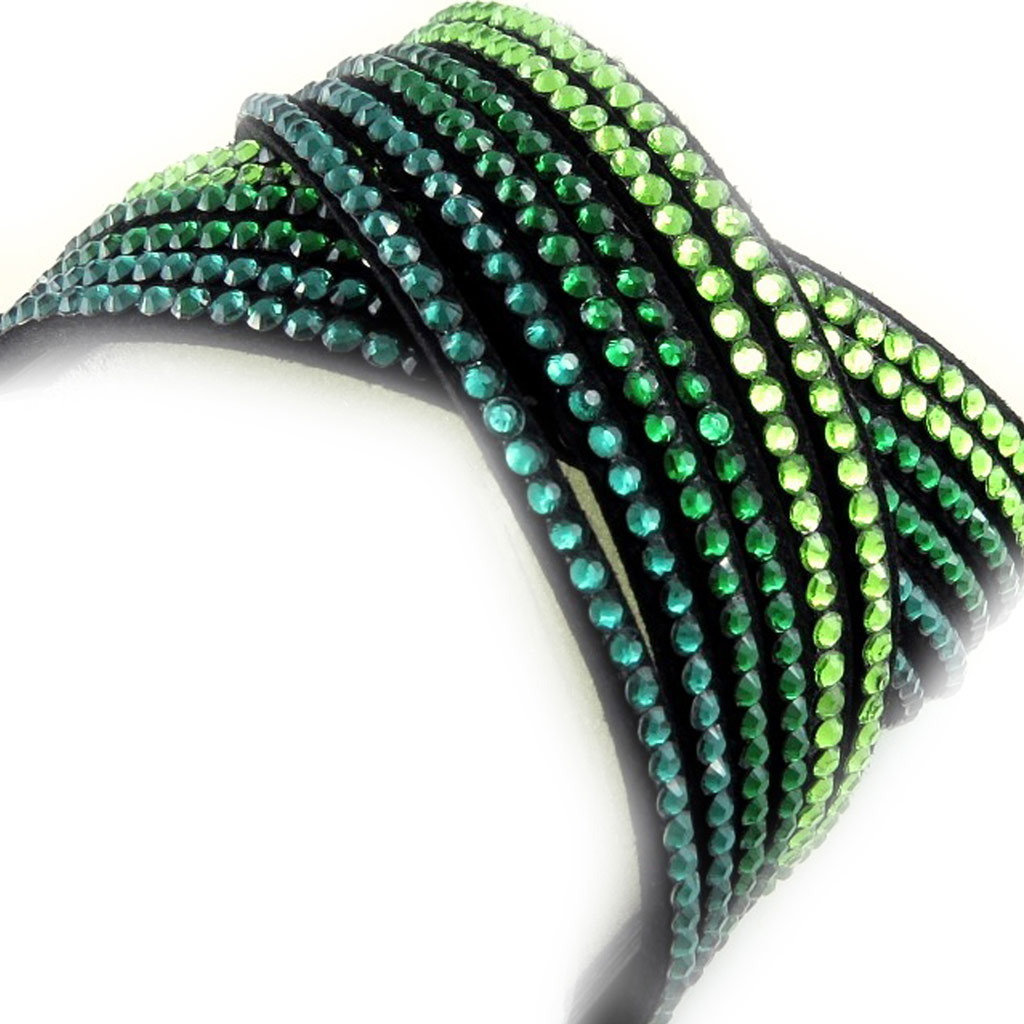 Bracelet Créateur \'Sissi\' vert (2 tours) - [L1573]