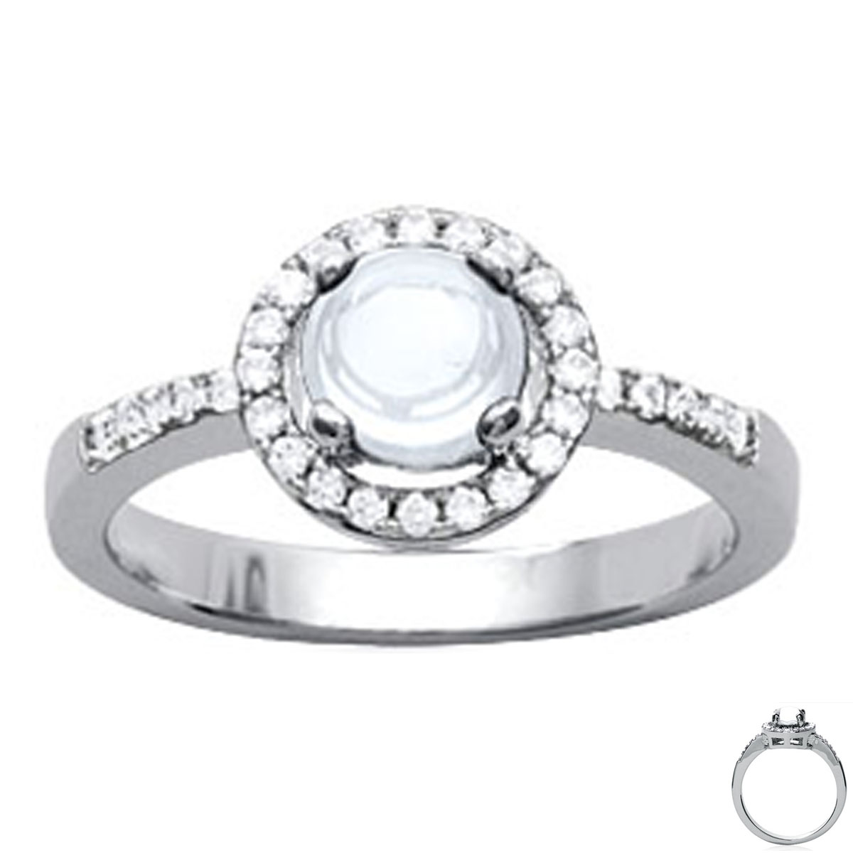 Bague Argent \'Sissi\' blanc argenté (rhodié) - 10 mm - [L3761]