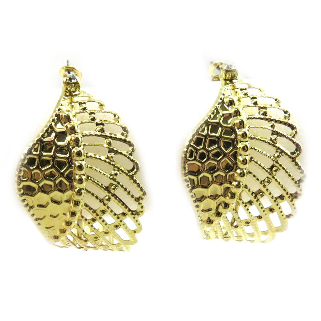 Créoles \'Les Ailes d\'Ange\' doré - [L4266]