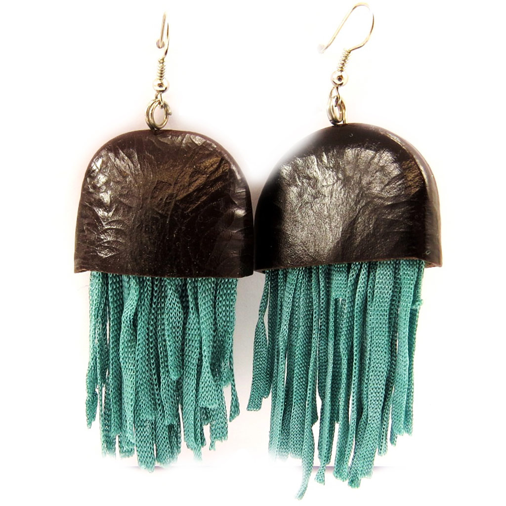 Boucles Créateur \'Kilimanjaro\' turquoise - [L5269]