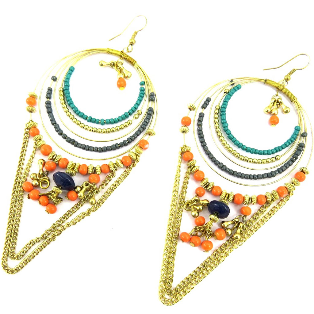 Boucles Créateur \'Altaï\' orange doré - [L5762]