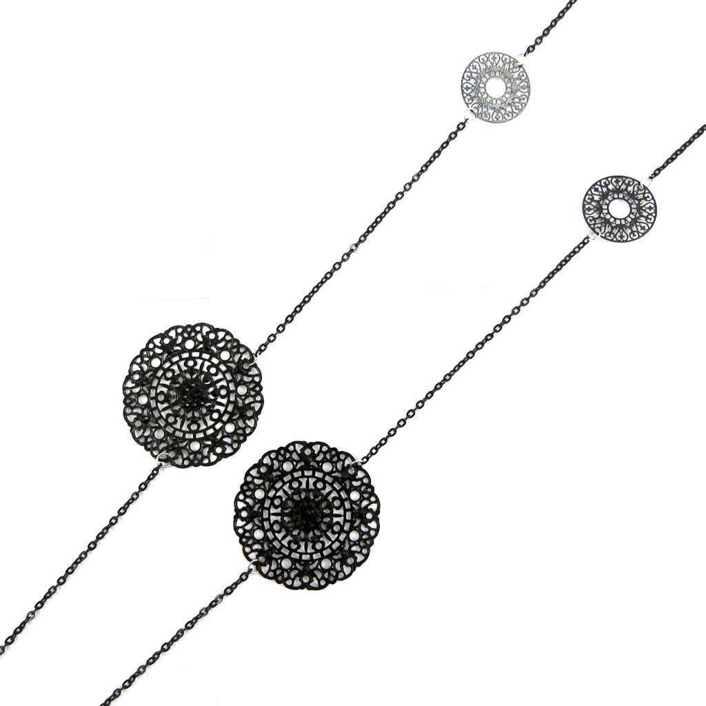 Collier créateur \'Carmen\' noir  - [L5801]