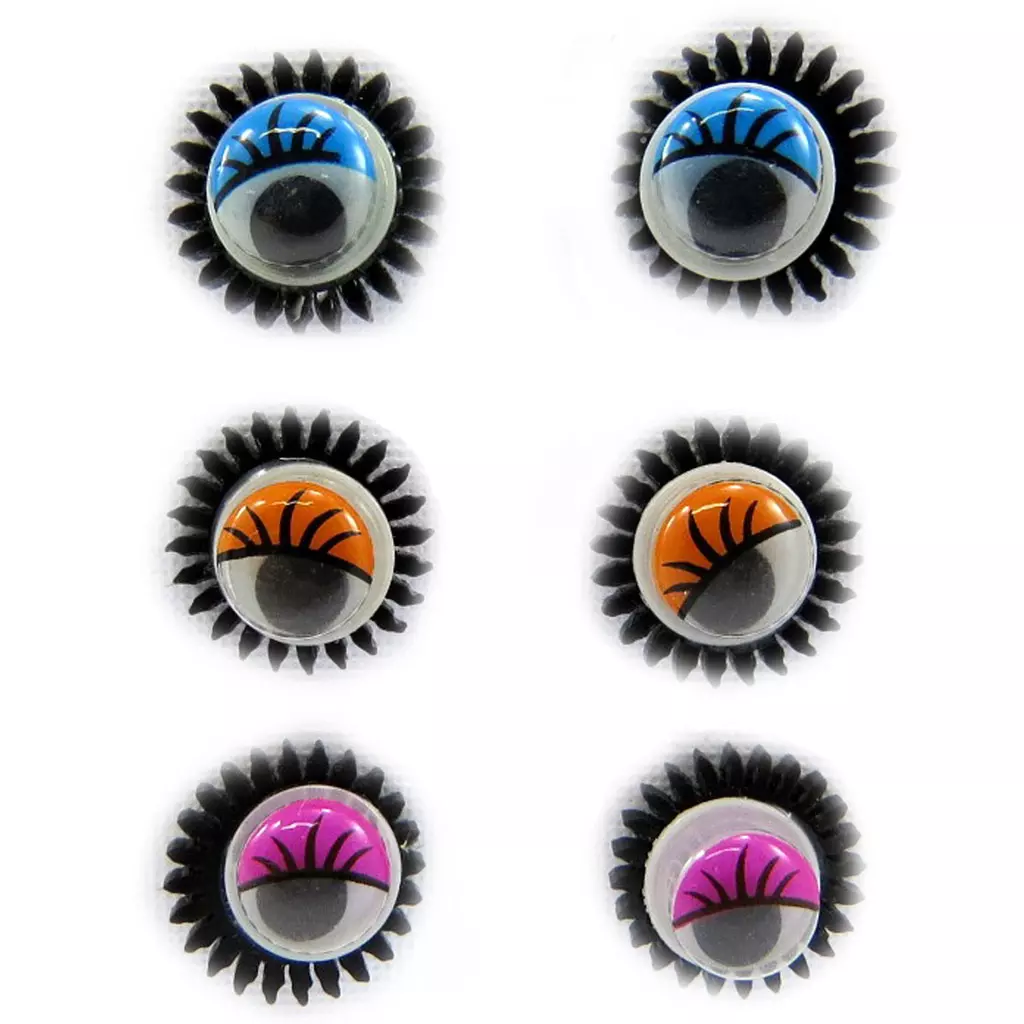 les trésors de lily 3 paires de boucles 'Yeux' rose orange bleu [L6423]