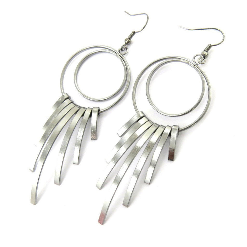 Boucles \'Chorégraphie\' argenté - [L7590]