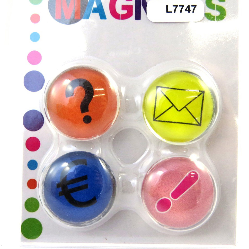 Set de 4 magnets \'Icônes\' multicolore - [L7747]