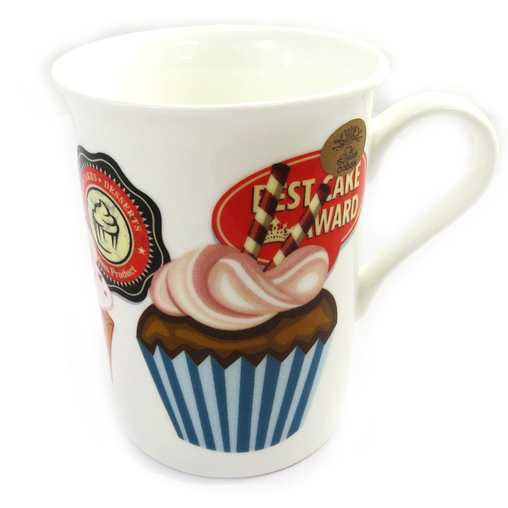Tasse Mug \'Cupcakes\' blanc multicolore - [L8889]