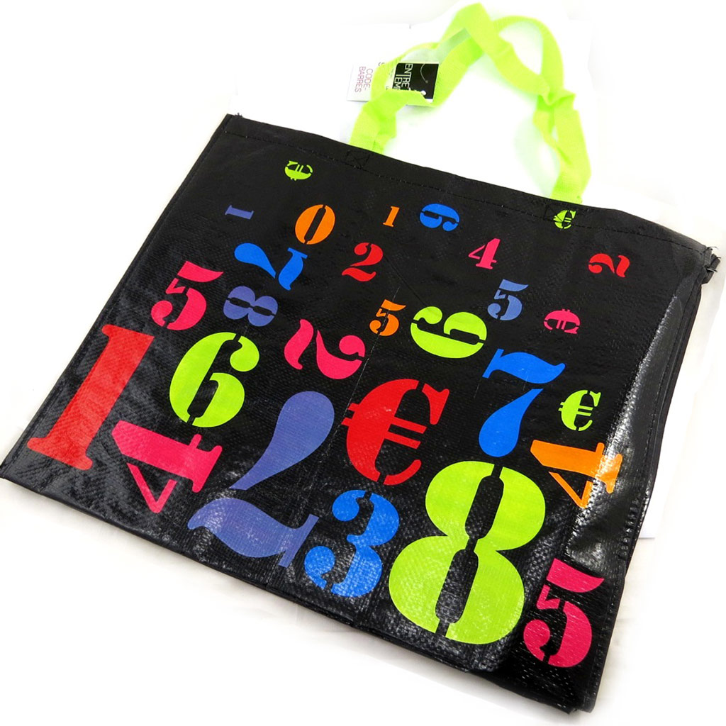 Sac Shopping \'Chiffres\' noir tutti frutti - [L8950]