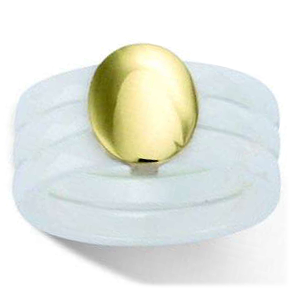 Bague Plaqué Or \'Chorégraphie\' blanc céramique doré - 11 mm - [L9511]