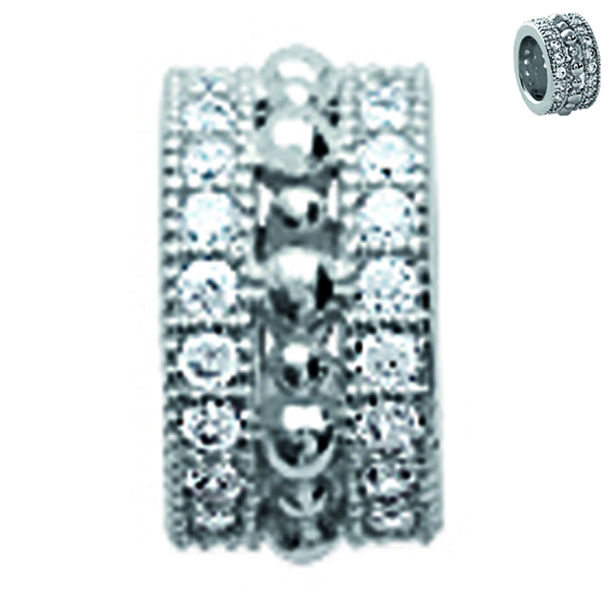 Pendentif Argent \'Sissi\' blanc argenté (rhodié) - 8x5x2 mm - [M1120]