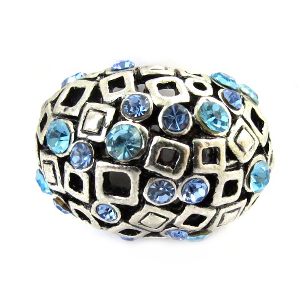 Bague créateur \'Sissi\' bleu - [M1859]