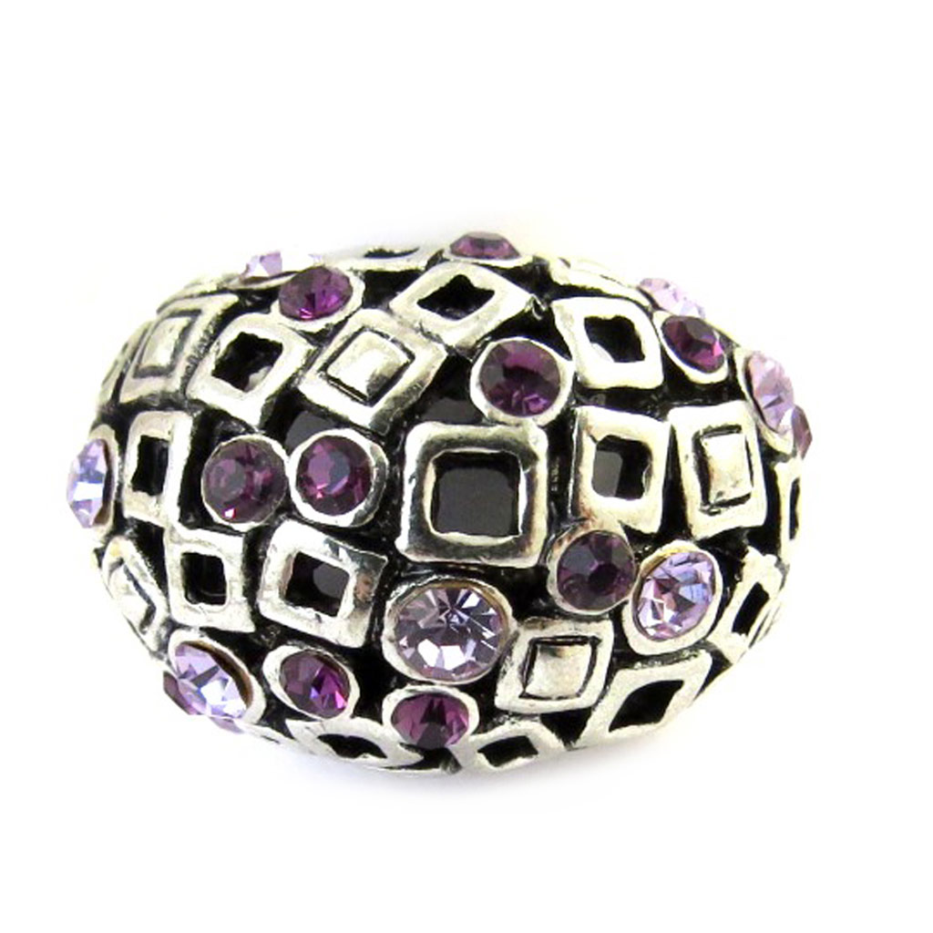 Bague créateur \'Sissi\' violet - [M1861]