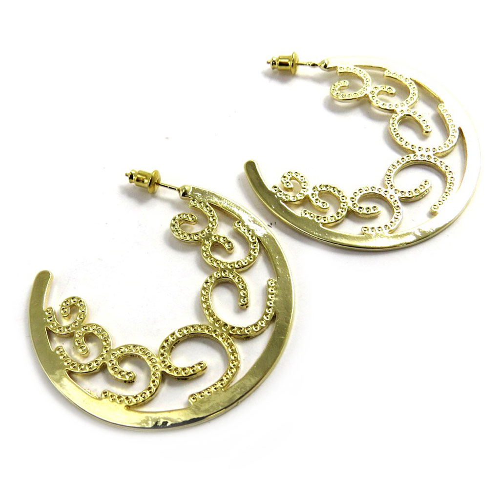 Créoles \'Scarlett\' doré Ø 45 mm - [M2574]
