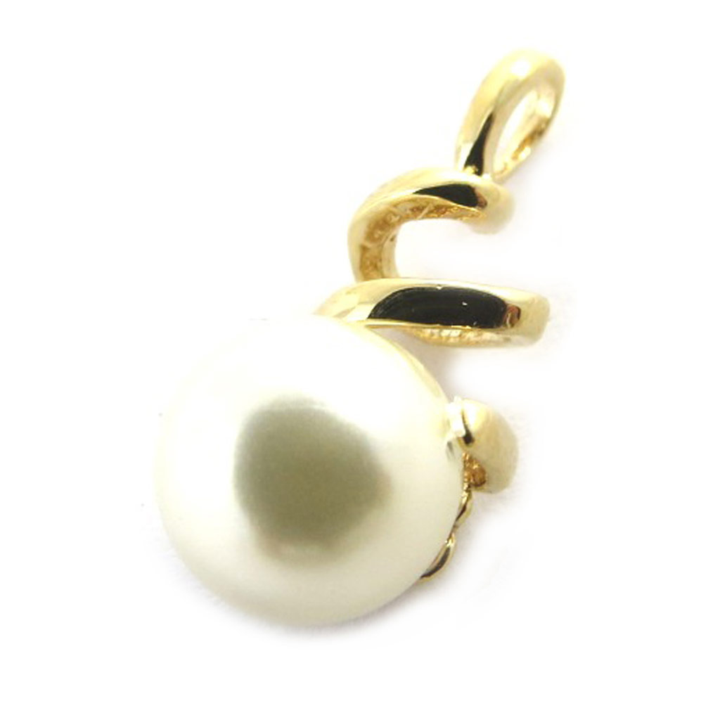 Pendentif Plaqué Or \'Perla\' Blanc Doré  - [M7121]