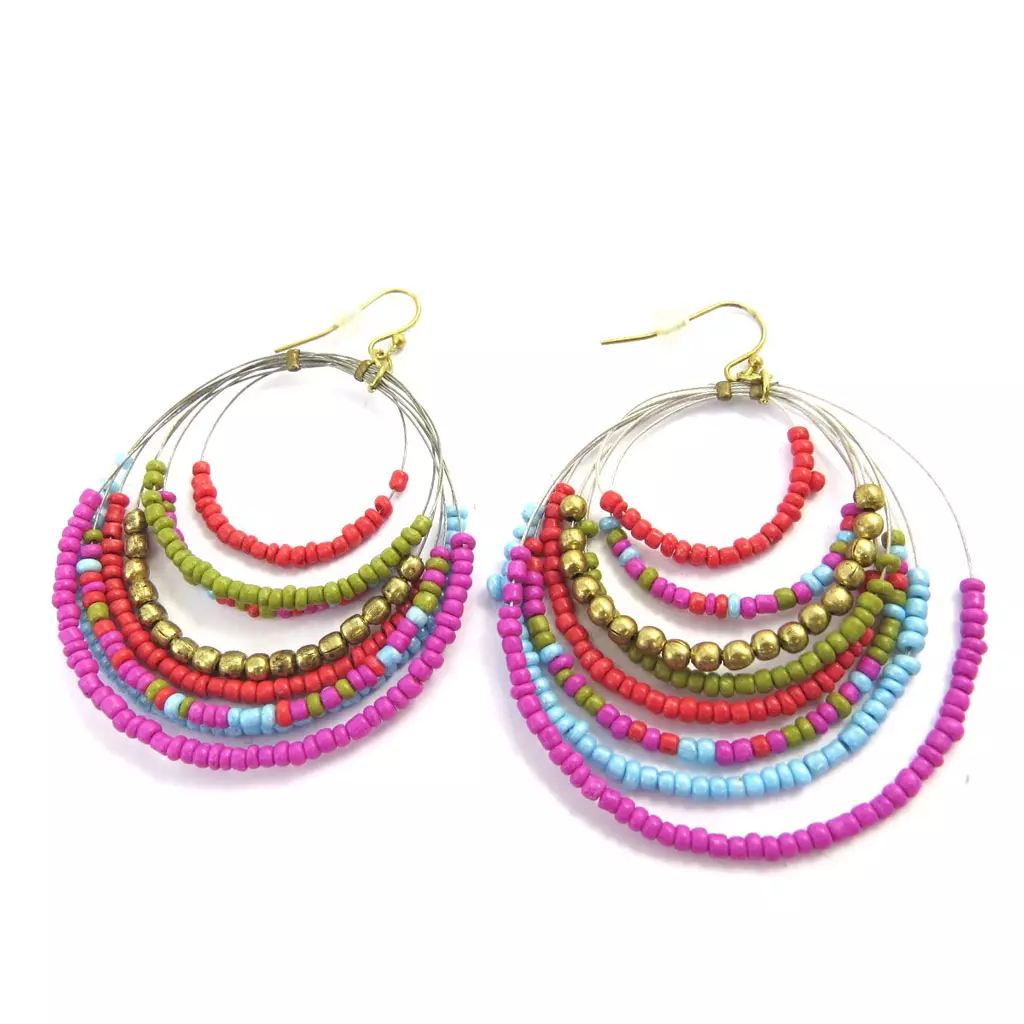 les trésors de lily Boucles 'Calcutta' multicolore [M7819]