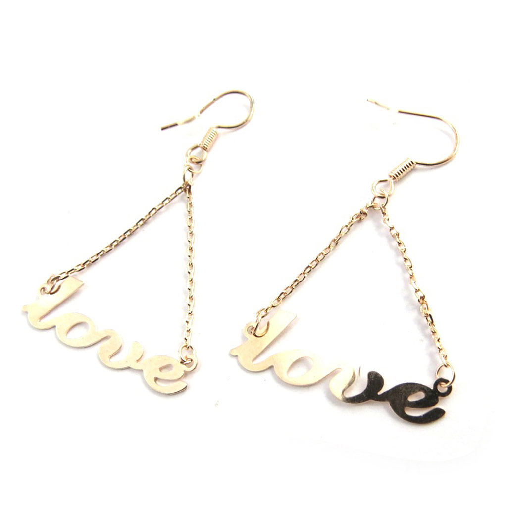 Boucles Créateur \'Love\' doré rosé - [M8169]