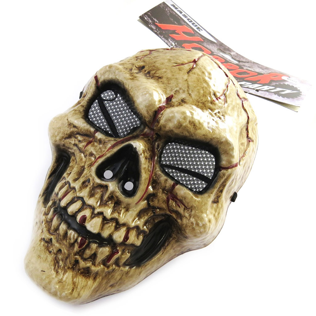 Masque de déguisement \'Tête de Mort\' marron (horror party) - [M9101]