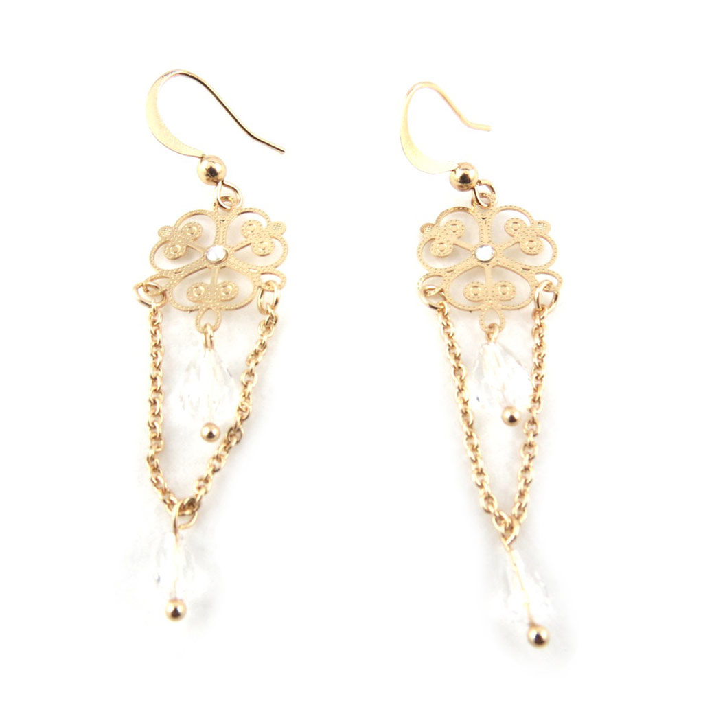 Boucles Créateur \'Carmen\' blanc doré rosé - [M9396]
