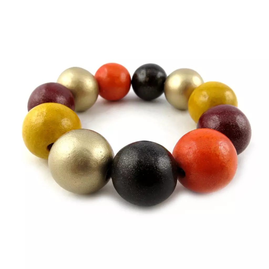 les trésors de lily Bracelet Créateur 'Amazonia' orange marron doré [M9411]