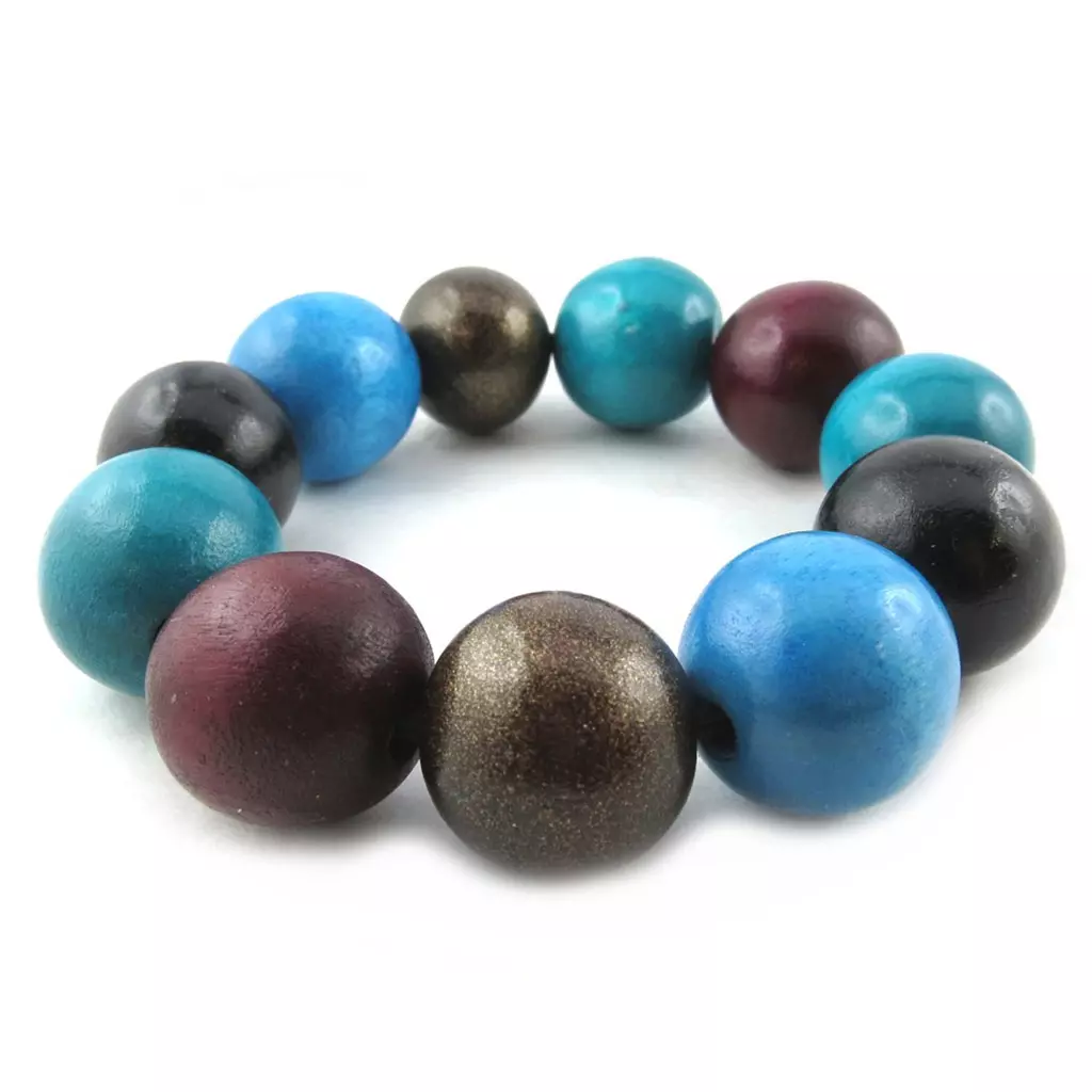 les trésors de lily Bracelet Créateur 'Amazonia' bleu marron [M9412]