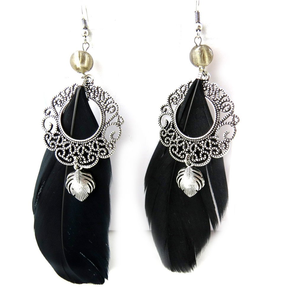 Boucles Créateur \'Cheyennes\' noir - [N1023]