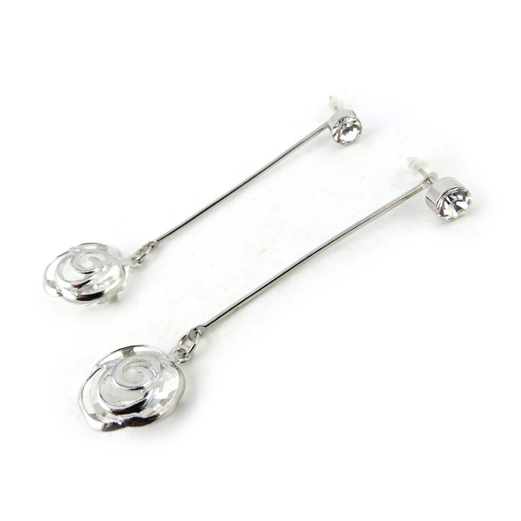 Boucles \'Rosa Romantica\' blanc argenté - [N1506]
