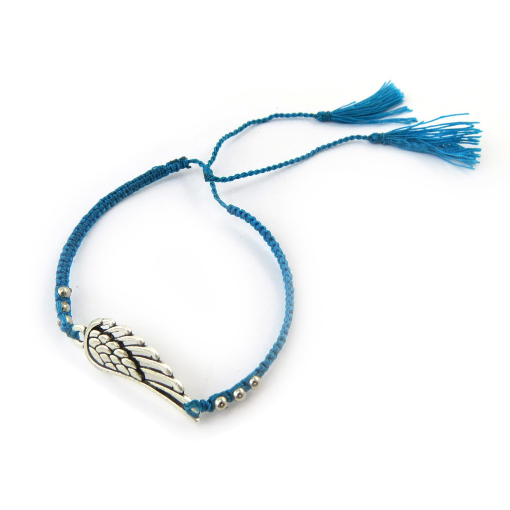 Bracelet ethnique \'Navajos\' bleu argenté - [N4640]