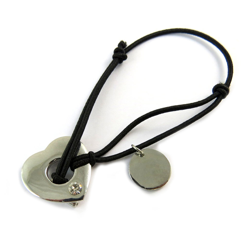 Bracelet créateur \'Love\' noir argenté - [N8889]