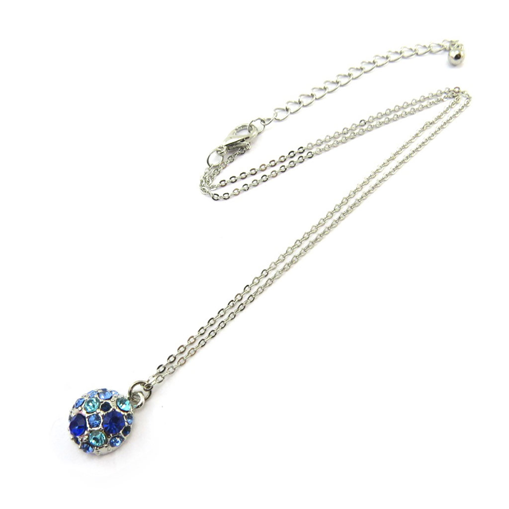 Collier Créateur \'Sissi\' bleu argenté - [P3373]